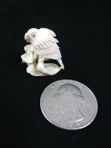 Papagei Vogel Zuni Miniatur Fetisch Esteban Najera Geweih Schnitzerei Indianer - Bild 1 von 9