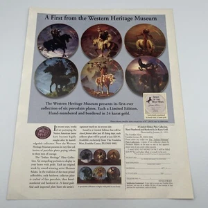 1995 Franklin Mint Western Heritage Museum Plates Vtg Print Ad 8.5"x11" AD ONLY - Picture 1 of 1