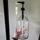 Half Gallon Clear Glass Pump Bottle 2QT Soap Liquid Liquor Dispenser 64oz