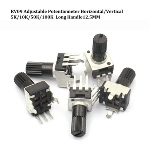 Eje potenciómetro de resistencias variables de ajuste de pulgar 12,5 mm, preestablecido, recortador, olla - Imagen 1 de 12