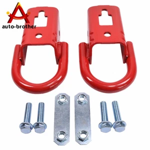 Par de ganchos de remolque delanteros rojos FL3Z-17N808-A para Ford F-150 2015-2019 - Imagen 1 de 12