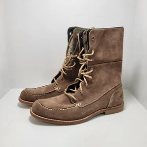 Botas UGG Via Maggio de gamuza a cuadros plegables sin usar, en caja, para hombre talla 9,5 marrón - Imagen 1 de 4