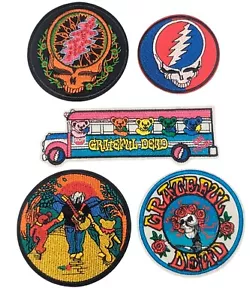 Grateful Dead Patch Set of Five iron on patches Embroidered 5 - Picture 1 of 9