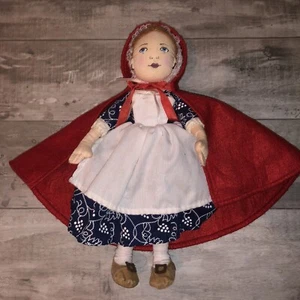 Colonial Williamsburg Sarah Stoff Stoff Stoffpuppe gekleidet rot Cape 12 Zoll 1996 Vintage - Bild 1 von 4