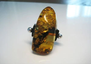 Hermoso Anillo Natural Ámbar Báltico Macizo Ámbar Genuino 10 gr!!! - Imagen 1 de 6