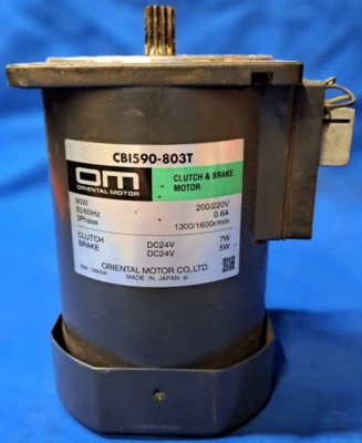 ORIENTAL CLUTCH & BRAKE MOTOR 90W 50/60HZ 3 PH 200/2020V  CBI590-803T - Image 1 of 4