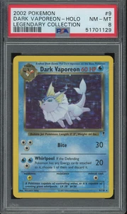 PSA 8 Dark Vaporeon Holo 2002 Pokemon Legendary #9 NM-MINT - Picture 1 of 2
