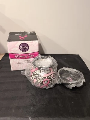 Scentsy Ribbons of Hope 乳腺癌意识蜡加热器 6 英寸正装已停产 — 第 1/3 张图片