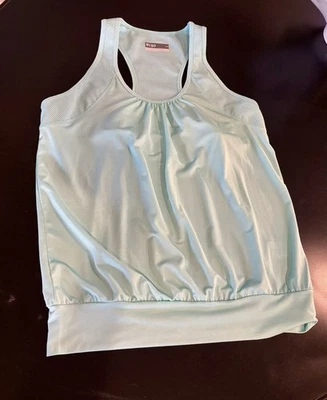Camiseta sin mangas Lija Golf Tenis Espalda Corredora Azul Aqua Talla Mediana Foto 1 de 3