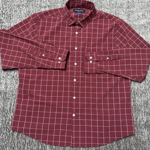 Mizzen+Main Leeward Shirt Men's Large Red Check L/S Button Down Classic No Tuck - Picture 1 of 9