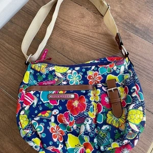 Bolso de Hombro Floral Vibrante Lily Bloom - Azul y Multicolor - Imagen 1 de 12