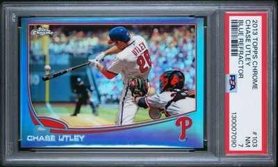 PSA 7 2013 TOPPS CHROME 103 CHASE UTLEY BLUE REFRACTOR - Image 1 of 2