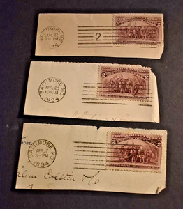 3 - 1893 US Stamps Scott #231 - 3 Cent Columbian Expo Dated Cuts - Used - VF h - Picture 1 of 2
