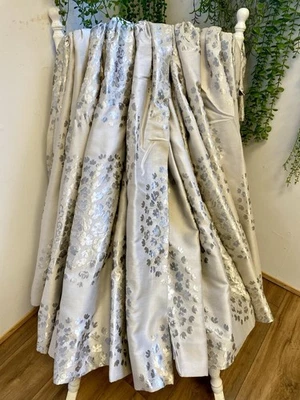 Laura Ashley Coco Dove Grey Pinch Pleats Blackout Curtains Each 48”Wx49”D - Image 1 of 4