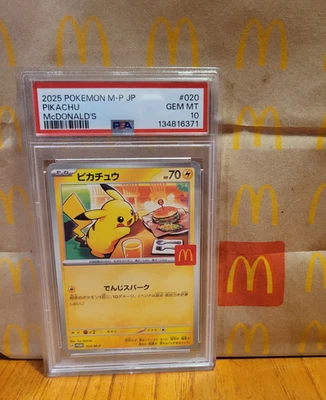 2025 POKEMON JPN M-P PROMO (Burgerchu) MCDONALD'S #020 (020/M-P) PIKACHU PSA 10 - image 1 of 3
