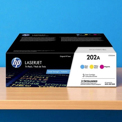 Conjunto de cartuchos de toner HP 202A 3 pacotes LaserJet CF500AM - Imagem 1 de 4