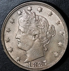 1887 LIBERTY HEAD V NICKEL - BESSERE QUALITÄT - mit einigen Cartwheeling Münzglanz! - Bild 1 von 6