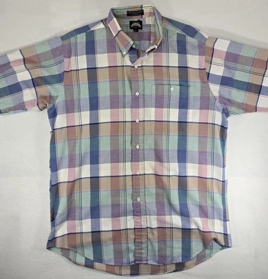 Рубашка Lee на пуговицах мужская размер большой обычный клетчатый короткий рукав хлопок фиолетовый  - Изображение 1 из 4