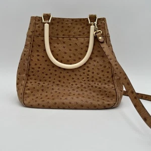 Cartera de Colección Aleda para Bloomingdale’s Cuero Genuino Avestruz Repujado Italia - Imagen 1 de 17