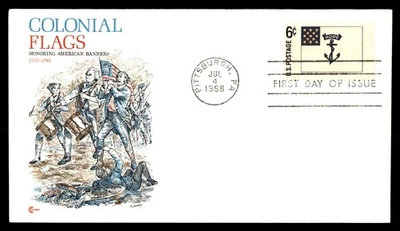Mayfairstamps US FDC 1968 Rhode Island Flag Drummers Piper First Day Cover aau_2 - Image 1 of 2