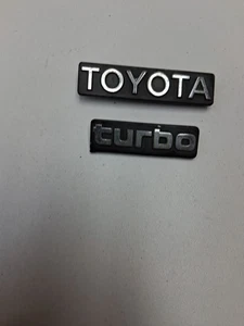 Toyota Turbo B PILLAR EMBLEM BADGE LOGO SET OEM - Picture 1 of 9