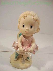 Statuina decorazione nautica polistone bambina ballerina bionda tutù scarpe figura - Foto 1 di 2