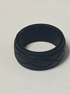 Anillos Enso para hombre anillo de obsidiana infinito talla 9 silicona hecho en EE. UU. alianza de boda - Imagen 1 de 3