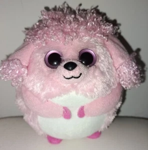 Peluche TY Ballz Chien Caniche Rose Neuf Avec Étiquette Souple Plush Toys Pantin - Picture 1 of 2