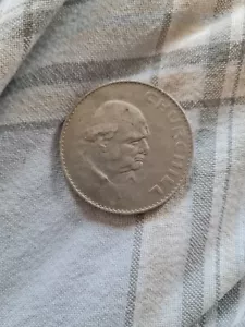 Churchill 1965 Elizabeth Il DEI GRATIA REGINA F.D Münze - Bild 1 von 2
