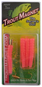 The Trout Magnet Pink 9 pc pack contains 7 bodies and 2 1/64oz size 8 Hooks New - Picture 1 of 3