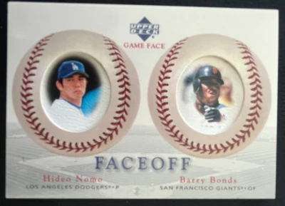 2003 Upper Deck Game Face Faceoff Hideo Nomo Barry Bonds #183 Giants Dodgers - Image 1 of 2