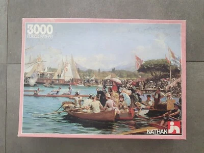 Nathan 3000 piece puzzle, 'Régates aux Paquis' by Frédéric Dufaux,  1987 - Rare! - Immagine 1 di 3