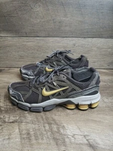 Nike Shox Junga Grey Yellow Mesh Athletic Shoes Womens Size 9 - Picture 1 of 18