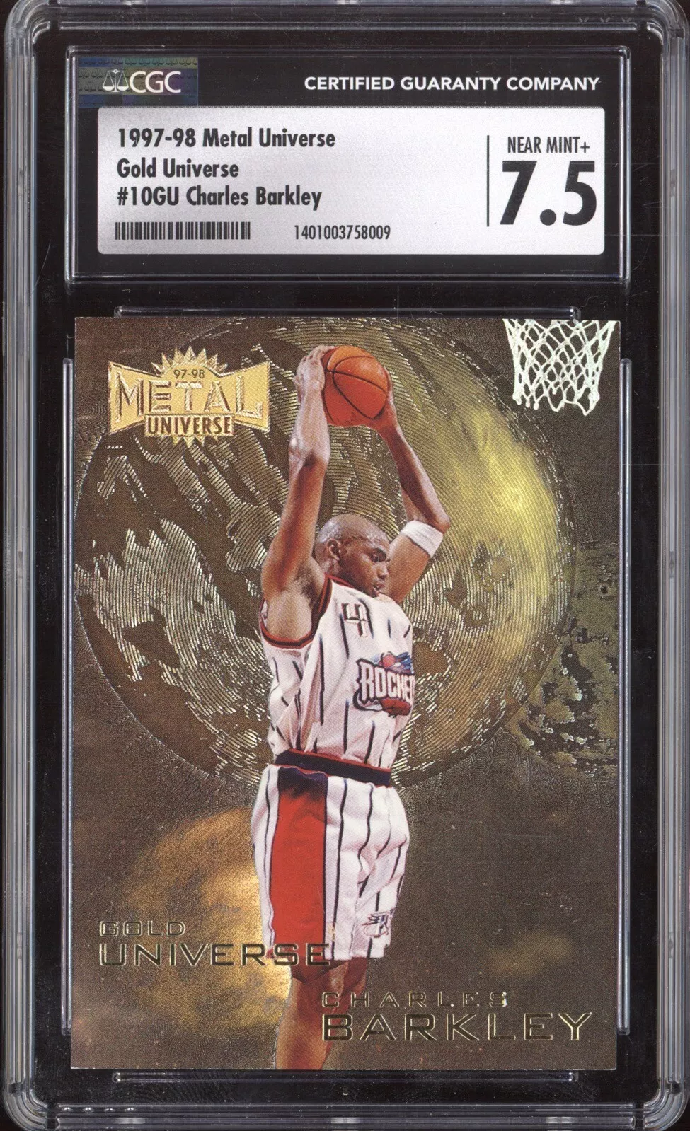 Charles Barkley 1997 Metal Universe GOLD Universe RARE Insert CGC 7.5 POP 1
