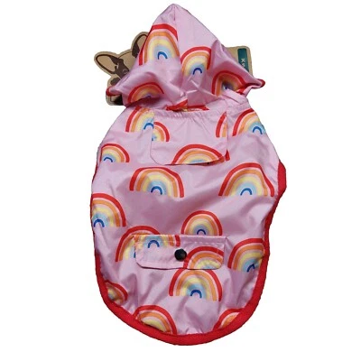 🐶 Rainbow Pink Dog Jacket 🌈  XS, Cute Design! Lightweight, Mesh Lining, Hood - Image 1 of 4