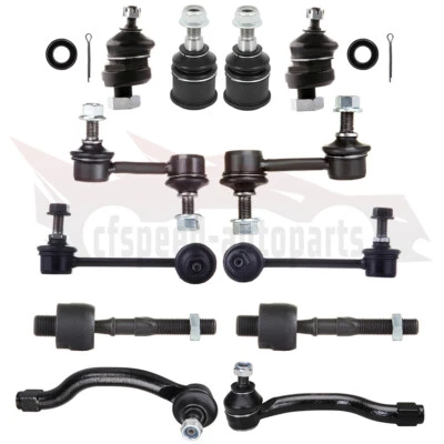 Kit de rótulas de extremo de varilla de amarre de dirección delantera trasera de 12 piezas para Acura TL 2004-2006 Foto 1 de 4