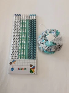 Holiday 10 Count Pencils W/Snowflakes, Snowmen & Chevron & Erasers BNIP! - Picture 1 of 5