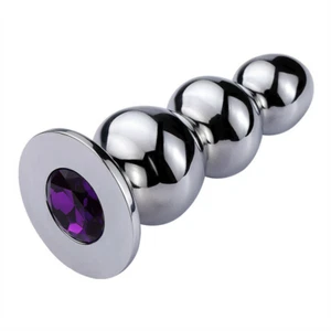 Metal Oversized Anusl Plug Beads Three-Layer Anal Dilator Posterior Adult Unisex - Picture 1 of 6
