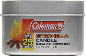 Campfire Scented Citronella Candle - Wooden Crackle Wick, 25-Hour Burn Time - Picture 1 of 6