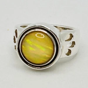 Kameleon Sterling Silver 925 Yellow Pop Ring Sz 6 Signed - Picture 1 of 6