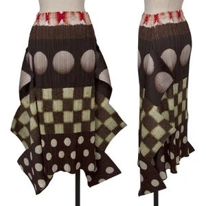 PLEATS PLEASE Pleated Graphic Print Skirt Size 3(K-156148) - Picture 1 of 12