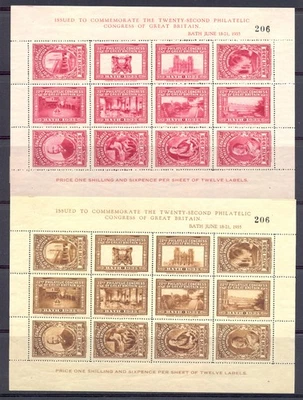 ENGLAND UK 1935 PHILATELIC CONGRESS -4 SH. OF 12 -*/**-LIGHT HINGED -VF - Image 1 of 2