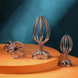 3 Sizes Hollow Stainless Steel Prostate Massager Dilator Anal Butt Plug Sex Toys - Picture 1 of 25