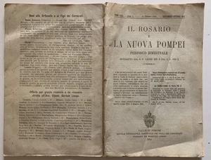 IL ROSARIO E LA NUOVA POMPEI VANTAGGIO FIGLI DEI CARCERATI 1914 BARTOLO LONGO - Imagen 1 de 1