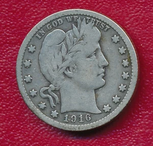 1916 BARBER SILVER QUARTER **VERY NICE CIRCULATED VERY GOOD** FREE SHIP!! - Picture 1 of 2