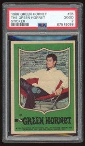 GREEN HORNET 1966 TOPPS GREEN HORNET STICKER #35 "BRUCE LEE/KATO" CARD PSA 2 - Picture 1 of 2