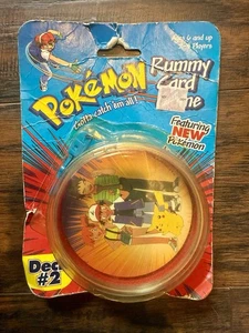 Pokemon Rommé TCG Spiel Runde Spielkarten mit Tragetasche 1999 Vintage Original - Bild 1 von 4