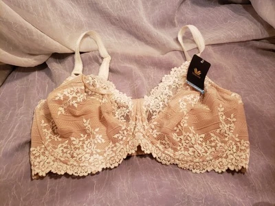 WACOAL 65191 EMBRACE LACE UNDERWIRE BRA SIZE 38DDD SAND/IVORY NWT - Image 1 of 4