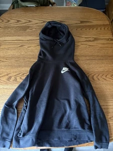 Nike Hoodie Women's Large Black Rally Funnel Neck Sweatshirt Fleece Pullover - Picture 1 of 2