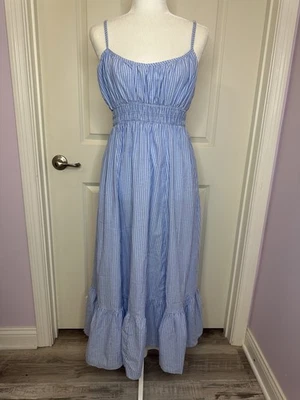 Nuevo con etiquetas Maxi Vestido Max Studio London Azul y Blanco Rayas Talla L Foto 1 de 4